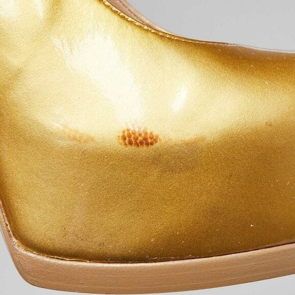 Yves Saint Laurent Gold Patent Leather Tribtoo Platform Pumps Size 5.5/36 - Picture 5 of 5